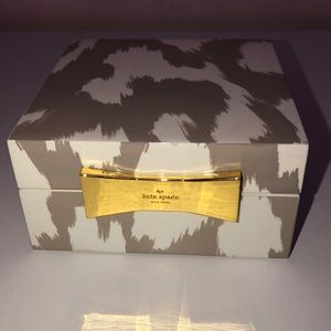 Late spade jewelry box home decor gold bow zebra